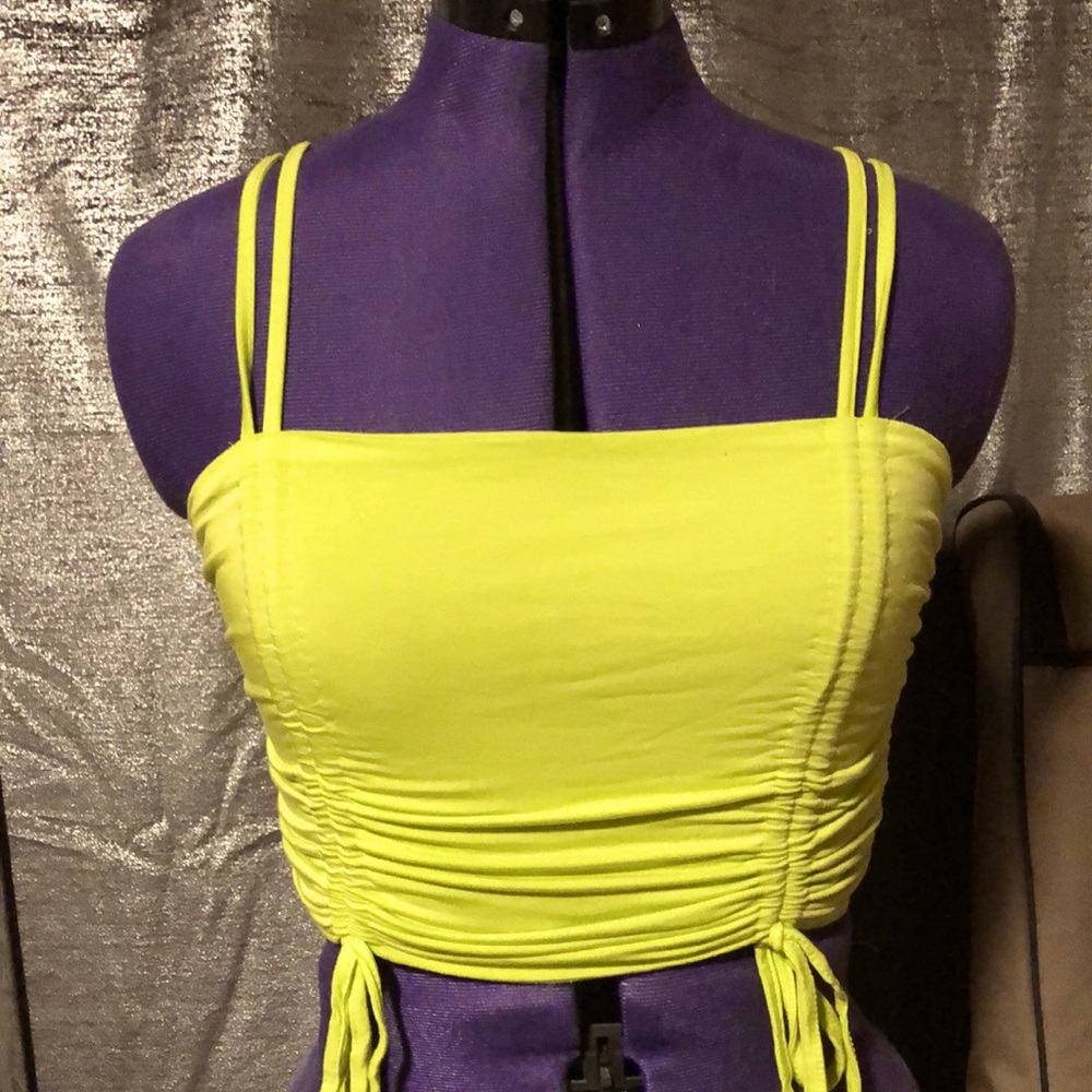 Neon yellowish green crop top